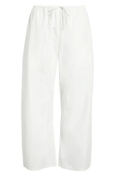 Leset Kyoto Cotton Drawstring Utility Crop Pants In White