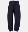 Leset Yoshi Stripe Crop Drawstring Pant In White