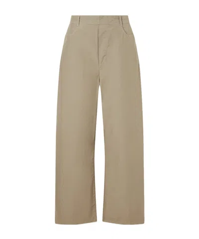 Leset Kyoto Cotton-poplin Low-rise Wide-leg Pants In Neutral