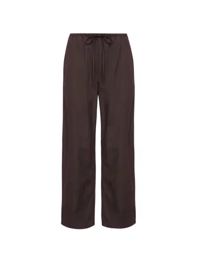 Leset Kyoto Drawstring Trousers In Brown