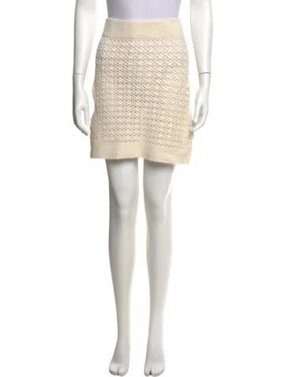 Pre-owned Leset Lace Pattern Mini Skirt In Neutral