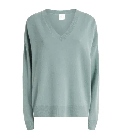 Leset Lambswool-blend V-neck Zoe Sweater In Blue
