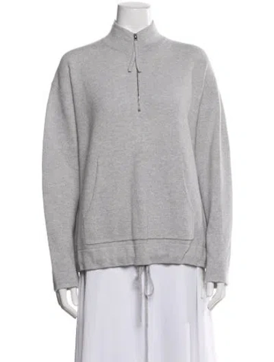 Pre-owned Leset Lambswool Mock Neck Sweater In Gray