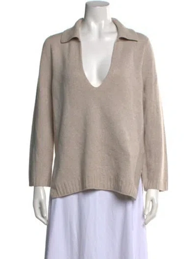 Pre-owned Leset Lambswool V-neck Sweater In Neutrals