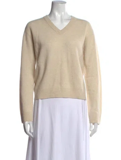 Pre-owned Leset Lambswool V-neck Sweater In Neutrals