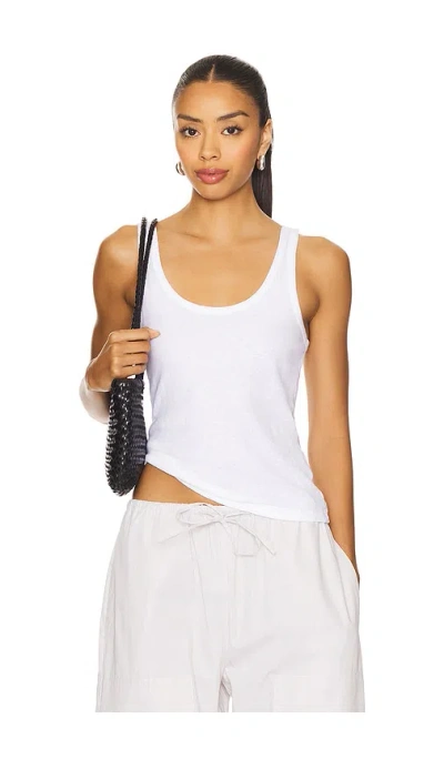 Leset Laura Scoop Neck Tank In White