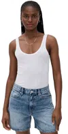 Leset Laura Scoop Neck Tank White In White