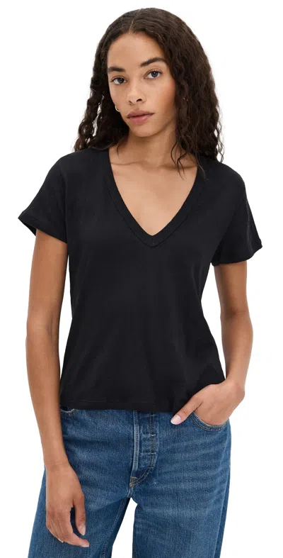 Leset Laura V Neck Tee Black