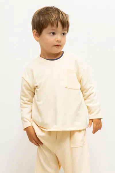 Leset Lauren Bebe Long Sleeve Pocket Tee In White