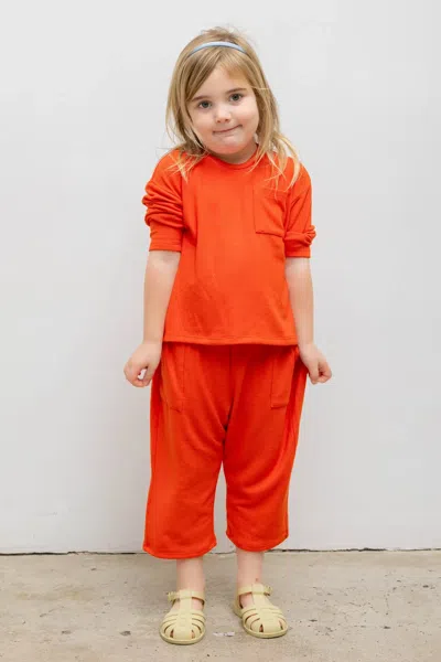 Leset Lauren Bebe Pocket Pant In Orange