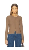 Leset Lauren Classic Cardigan In Brown