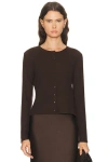 Leset Lauren Classic Cardigan In Brown