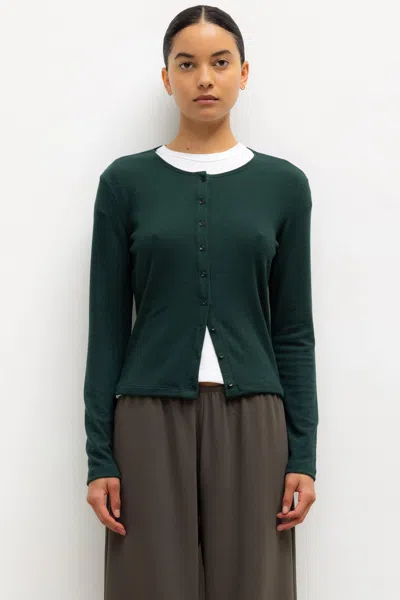Leset Lauren Classic Cardigan In Green