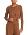 Leset Lauren Crewneck Cardigan In Squirrel