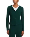 Leset Lauren Crewneck Cardigan Sweater In Green