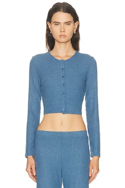 Leset Lauren Crop Cardigan Ii In Blue