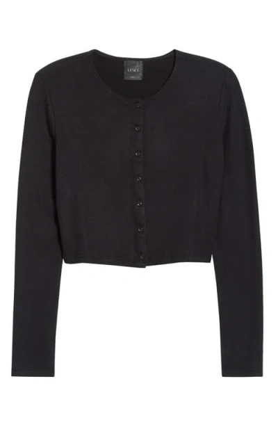 Leset Lauren Crop Cardigan In Black