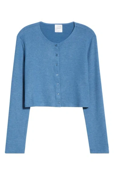 Leset Lauren Crop Cardigan In Blue