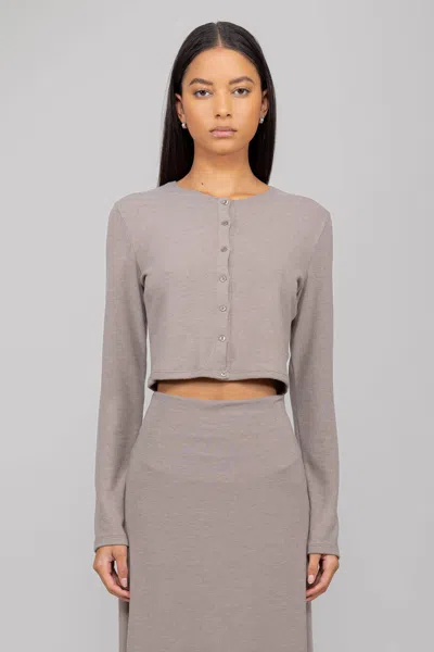 Leset Lauren Crop Cardigan Ii In Gray