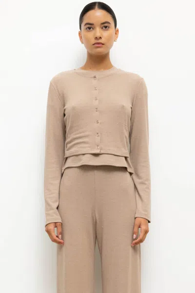 Leset Lauren Crop Cardigan Ii In Neutral