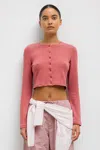 Leset Lauren Cropped Cardigan Ii In Radish