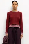 Leset Lauren Crop Cardigan Ii In Red