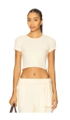 Leset Lauren Crop Slim Fit Tee In Neutral