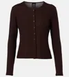 Leset Lauren Cropped Cardigan In Brown