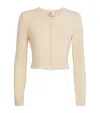 Leset Lauren Cropped Jersey Cardigan In Neutral