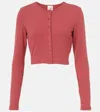 Leset Lauren Cropped Cardigan Ii In Pink