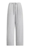 Leset Lauren Cropped Drawstring Pants In Grey