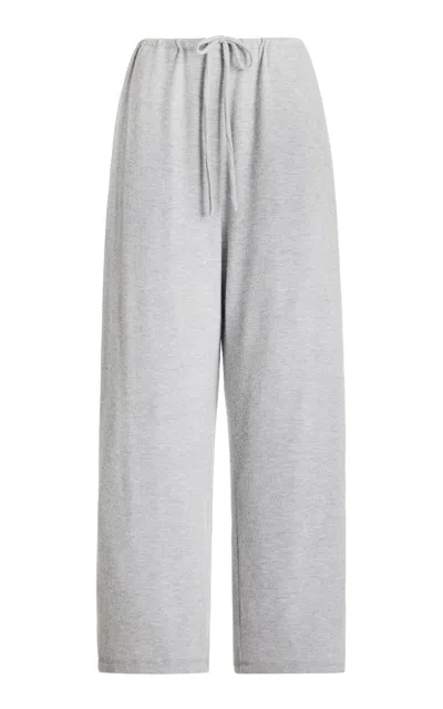 Leset Lauren Cropped Drawstring Pants In Grey