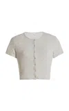 Leset Lauren Cropped Jersey Cardigan