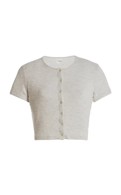 Leset Lauren Cropped Jersey Cardigan