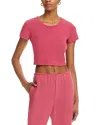 Leset Lauren Cropped Slim Fit Top In Radish
