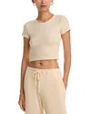Leset Lauren Cropped Slim Fit Top In White
