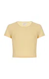 Leset Lauren Cropped T-shirt In Yellow
