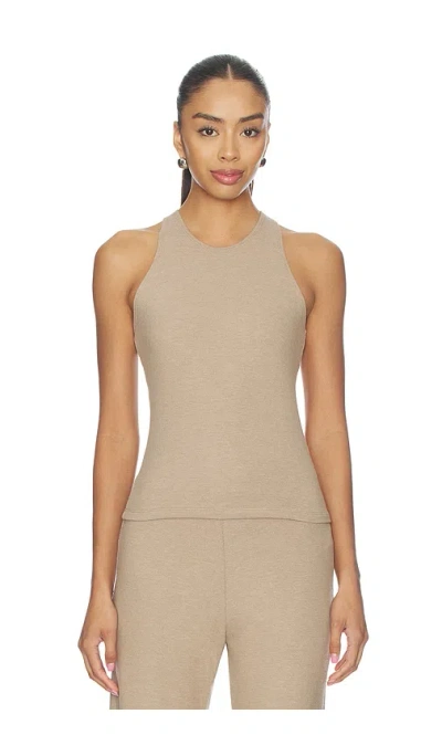 Leset Lauren High Neck Tank In Brown
