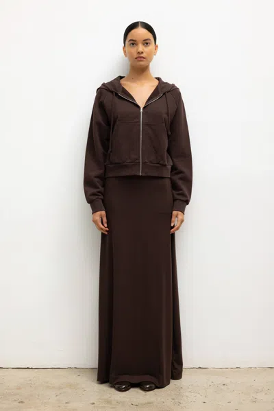 Leset Lauren High Waist Maxi Skirt In Brown