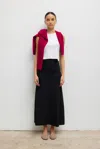Leset Lauren High Waist Midi Skirt In Black