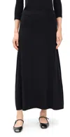 Leset Lauren High Waist Midi Skirt Black In Black