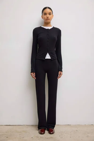 Leset Lauren High Waist Straight Leg Pant In Black