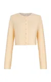 Leset Lauren Crop Cardigan Ii Vanilla In White
