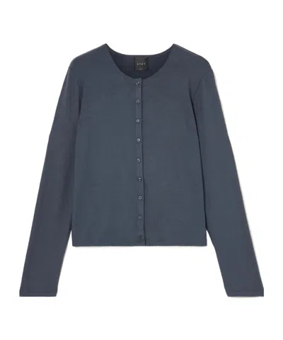 Leset Lauren Jersey Cardigan In Blue