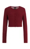 Leset Lauren Jersey Crop Cardigan Ii In Red