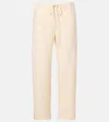 Leset Lauren Jersey Straight Pants In Neutral