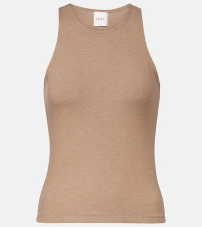 Leset Lauren Jersey Top In Sand