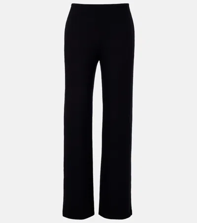 Leset Lauren Jersey Wide-leg Pants In Black
