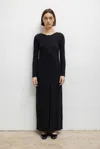 Leset Lauren Long Sleeve Cardigan Dress In Black