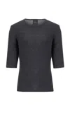 Leset Lauren Mid-sleeve Jersey T-shirt In Black